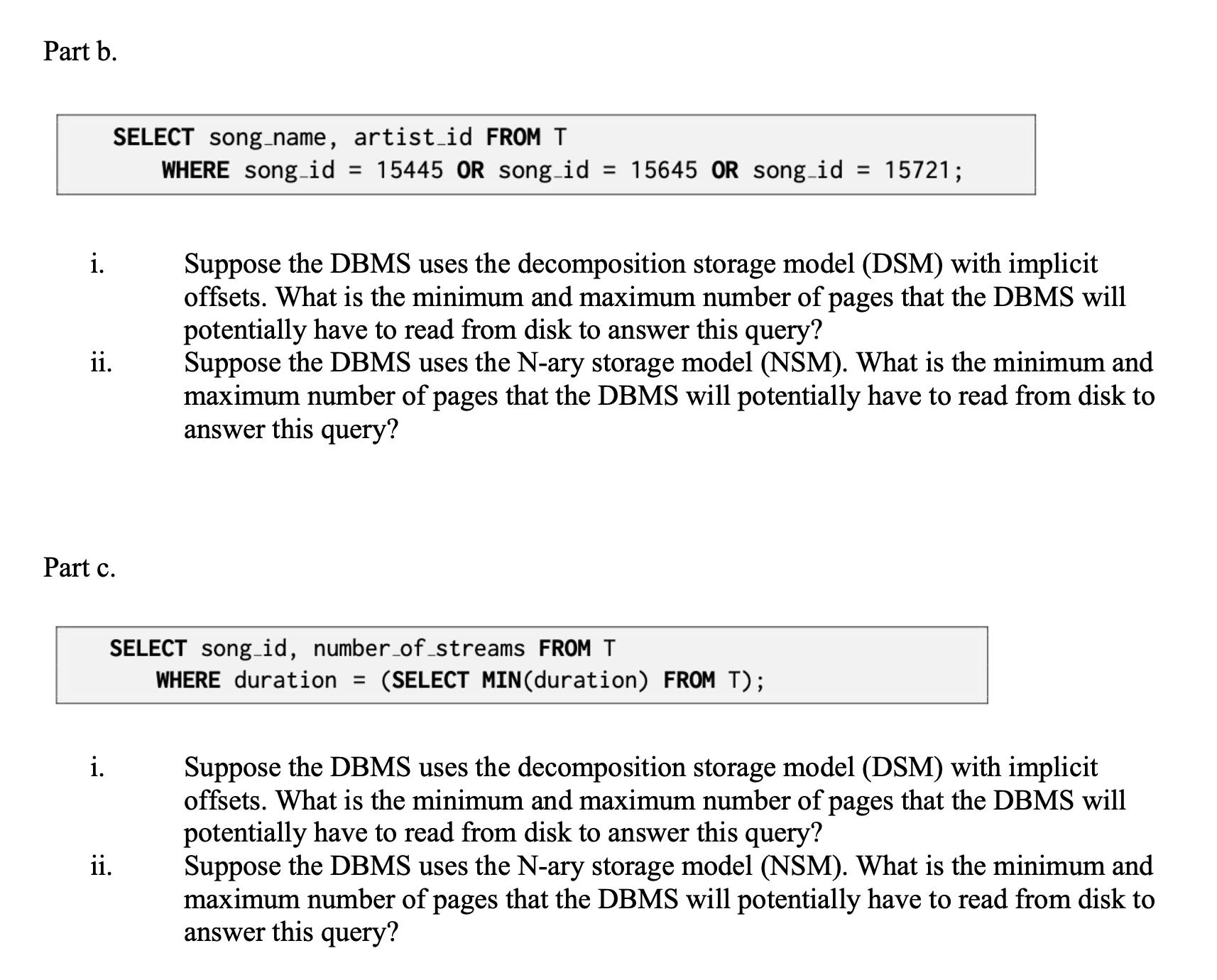 2 . ( 6 0 ' ) Consider a database with a single