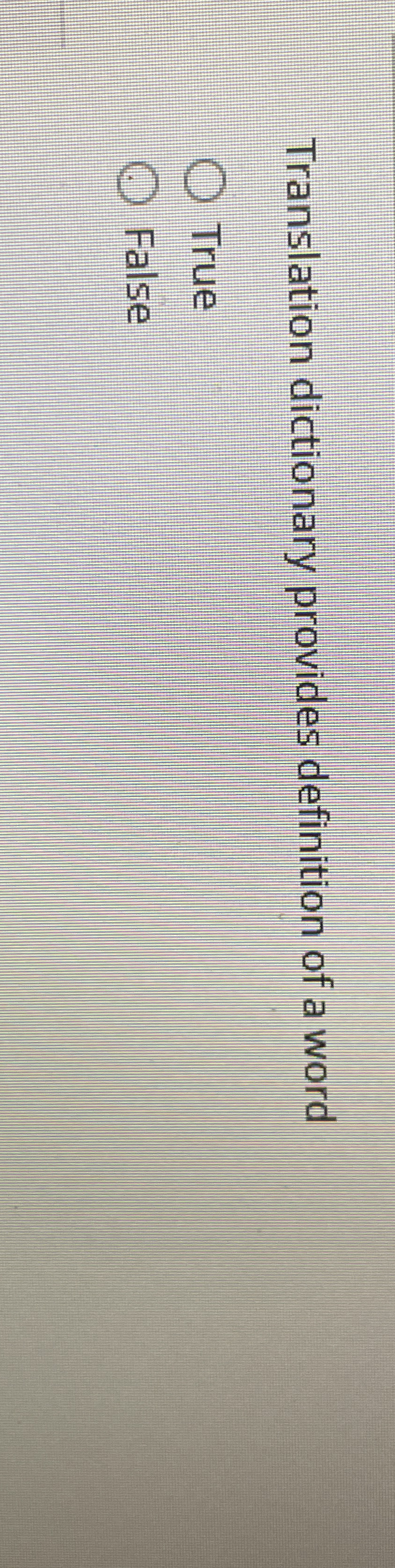 Translation dictionary provides definition of a