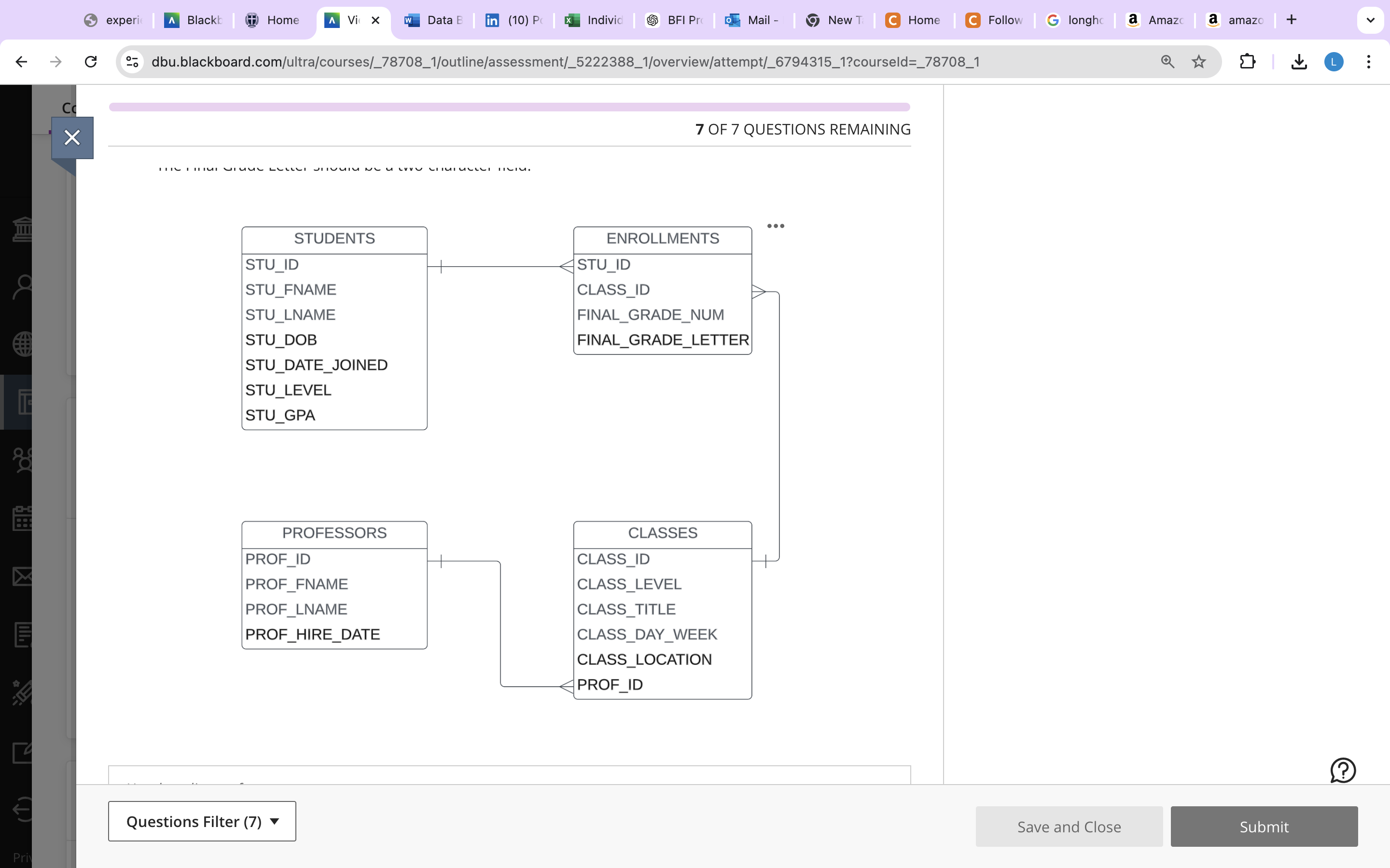Following the ERD below, write the create file