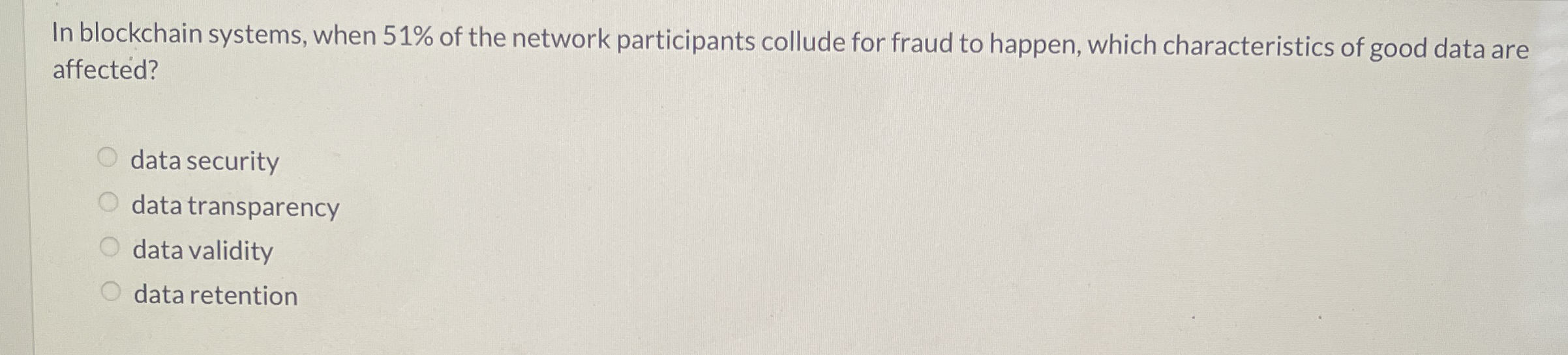 In blockchain systems, when 5 1 % of the network