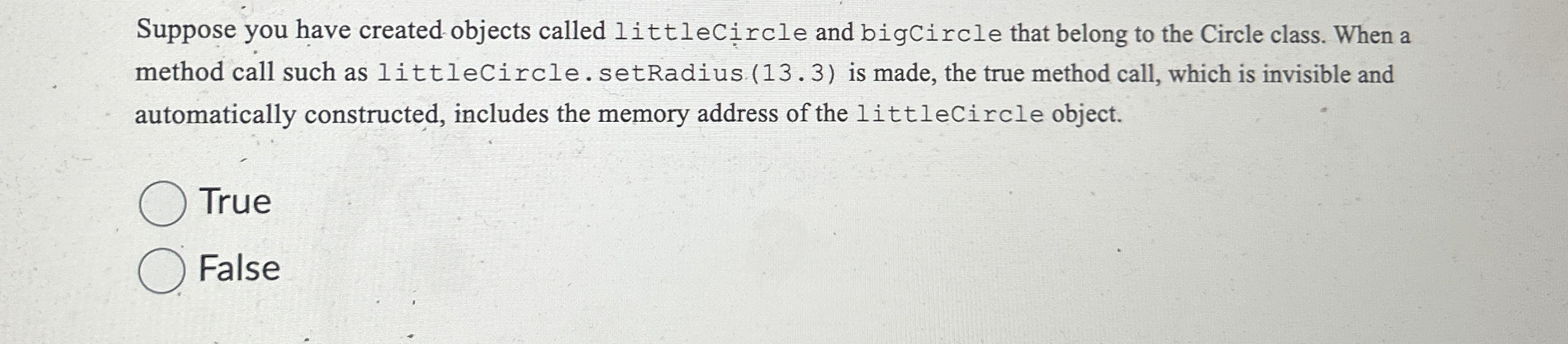 Suppose you have created objects called