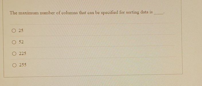 The maximum number of columns that can be