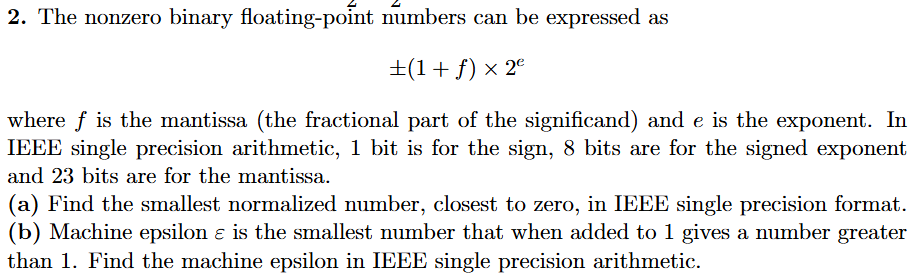 The nonzero binary floating - point numbers can