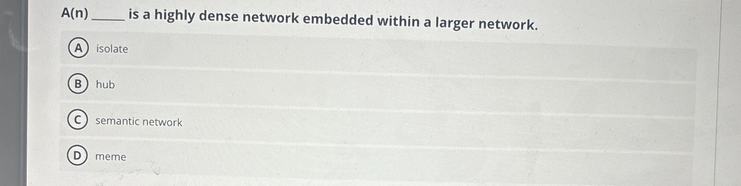 A ( n ) is a highly dense network embedded within