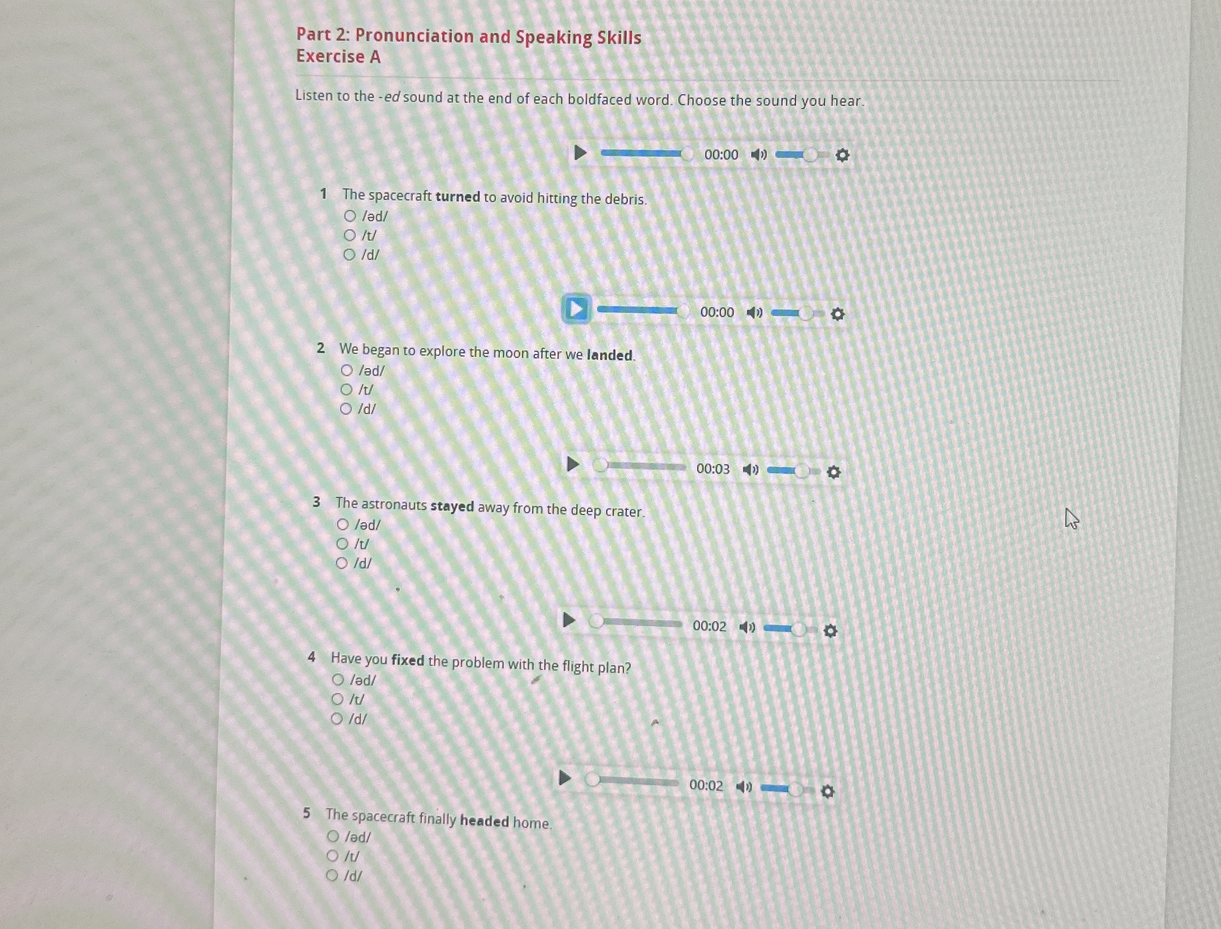 Part 2 : Pronunciation and Speaking Skills