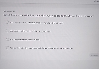 Quection | | el 4 0 Which feature is enabled for