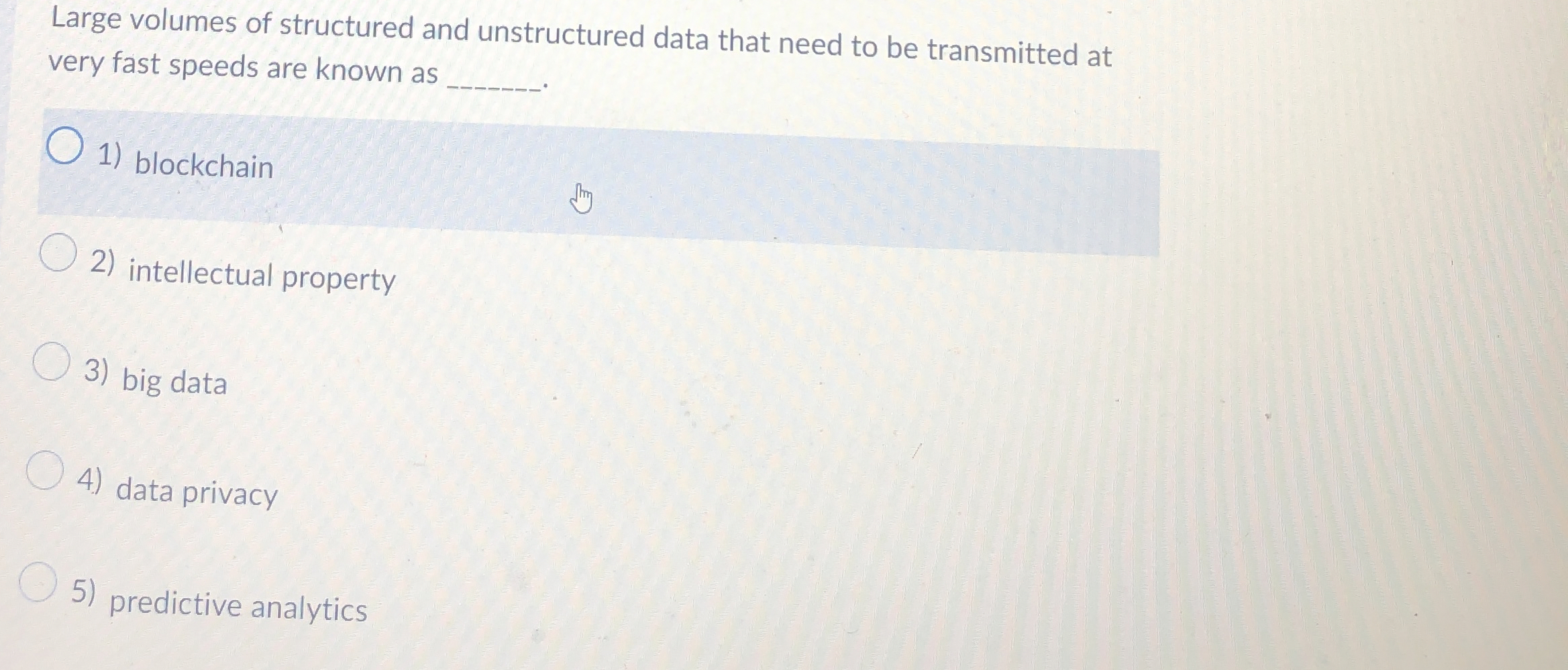 Large volumes of structured and unstructured data