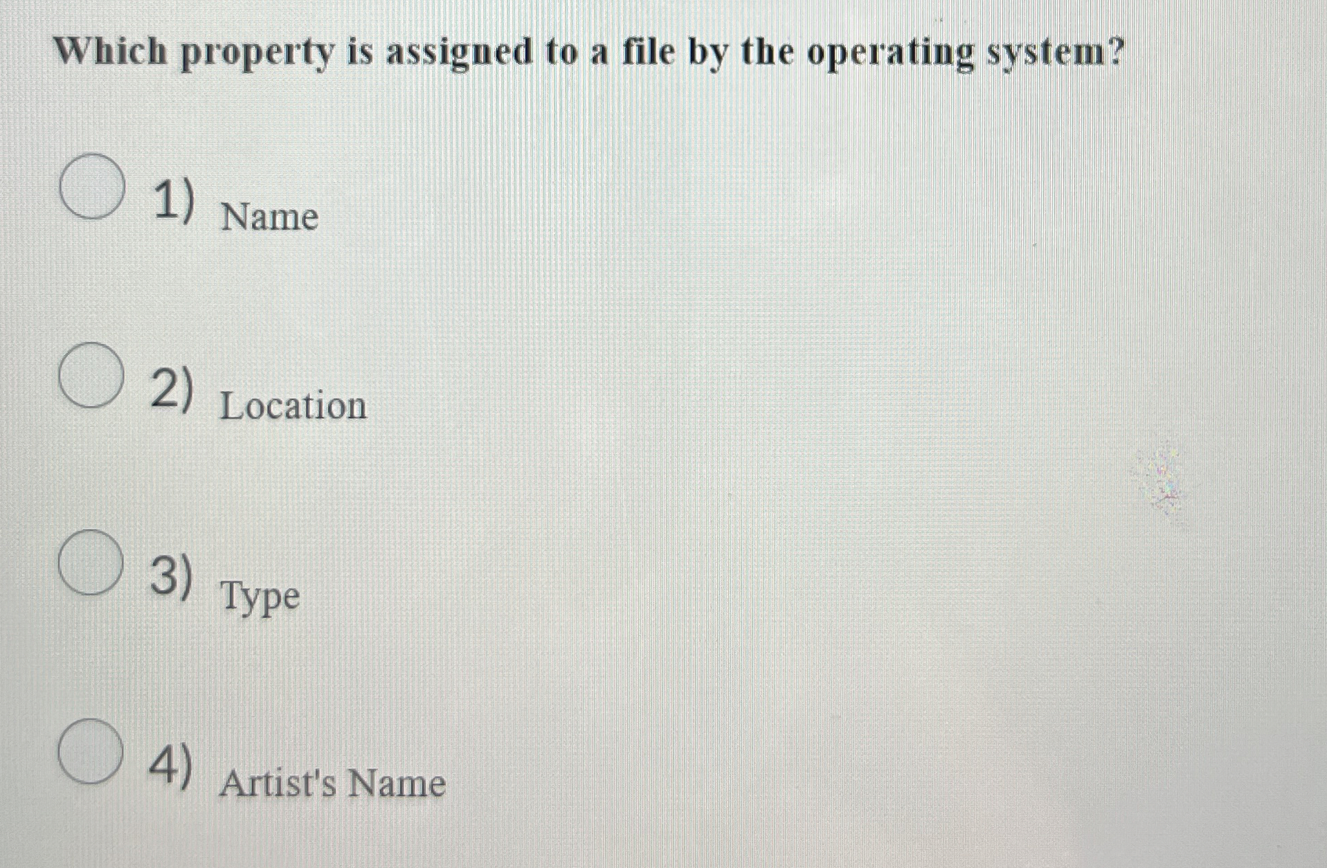 Which property is assigned to a file by the
