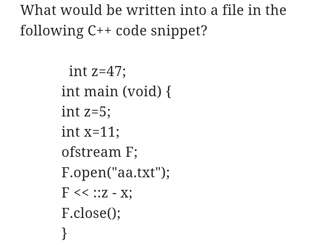 What would be written into a file in the