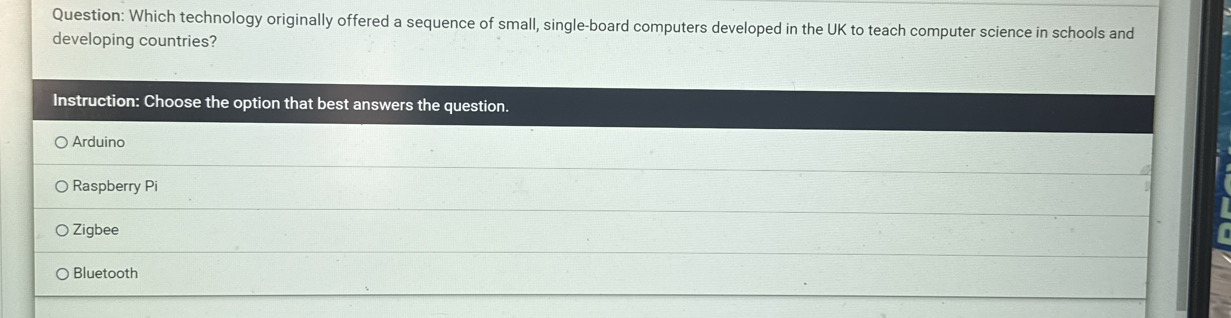 Question: Which technology originally offered a