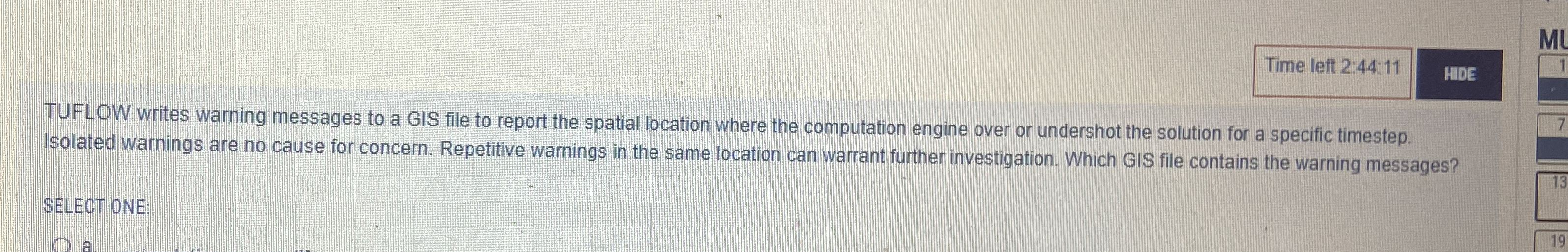 TUFLOW writes warning messages to a GIS file to