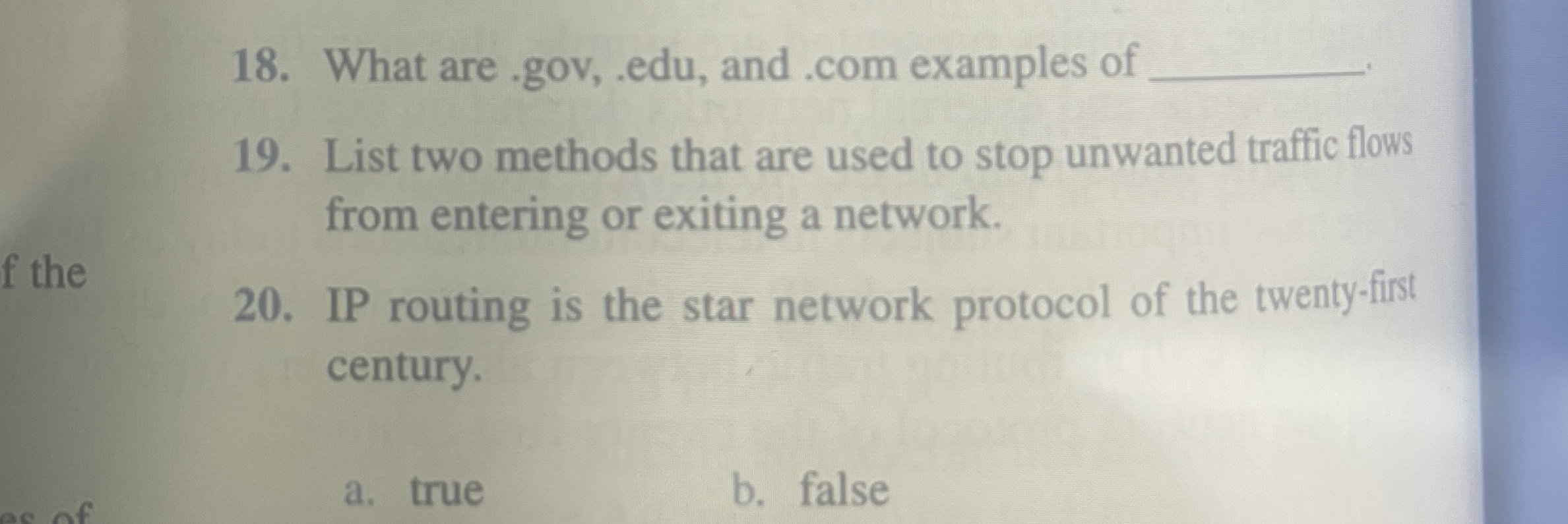 What are . gov, . edu, and . com examples of List