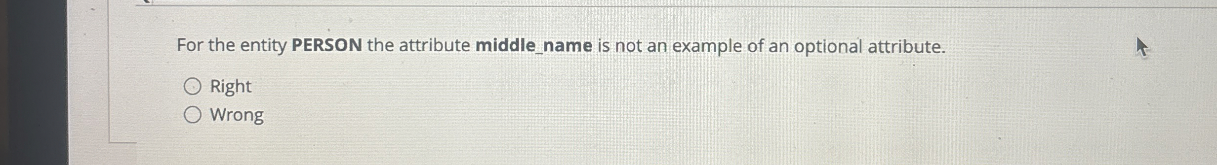 For the entity PERSON the attribute middle name