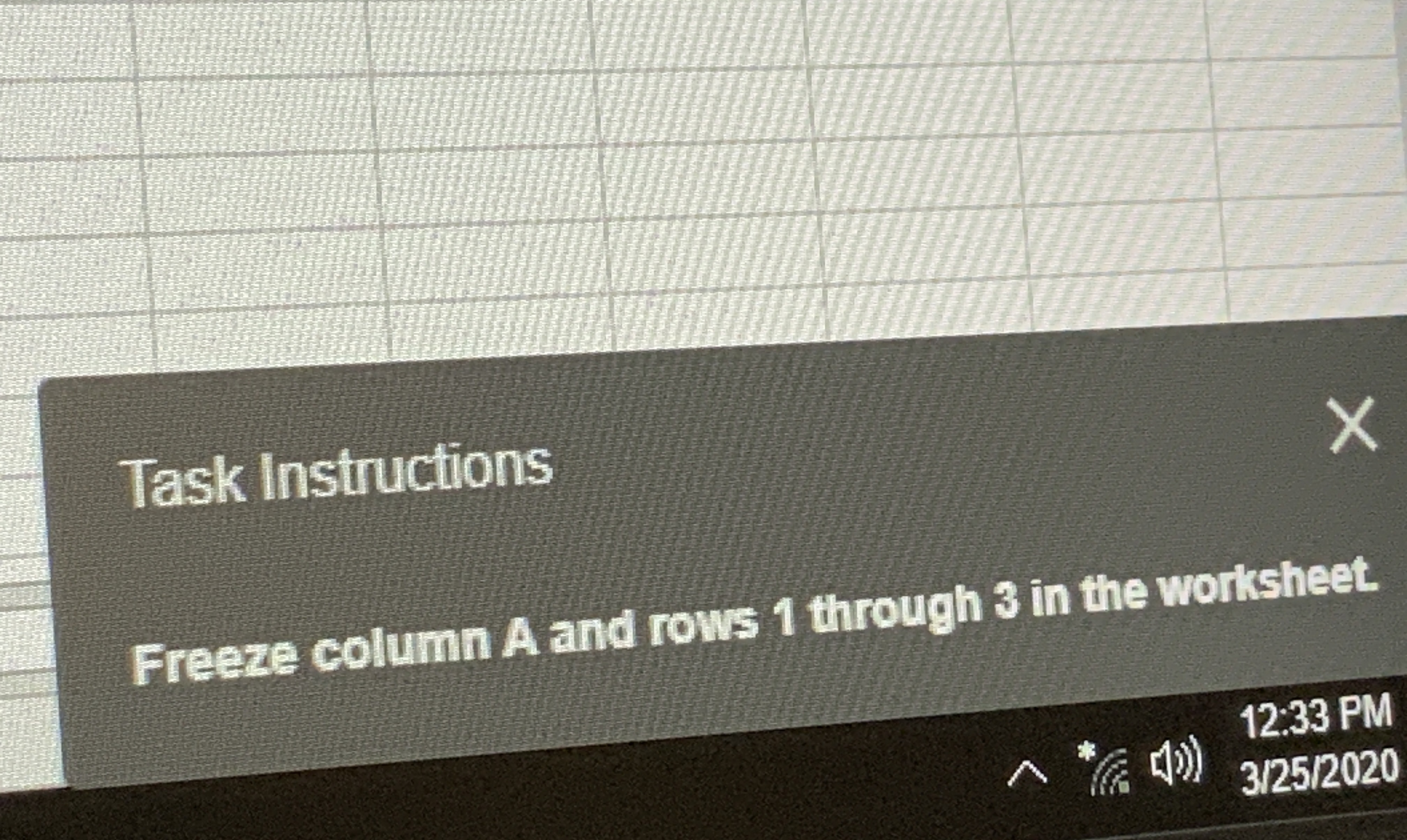 Task Instructions Freeze column A and rows 1