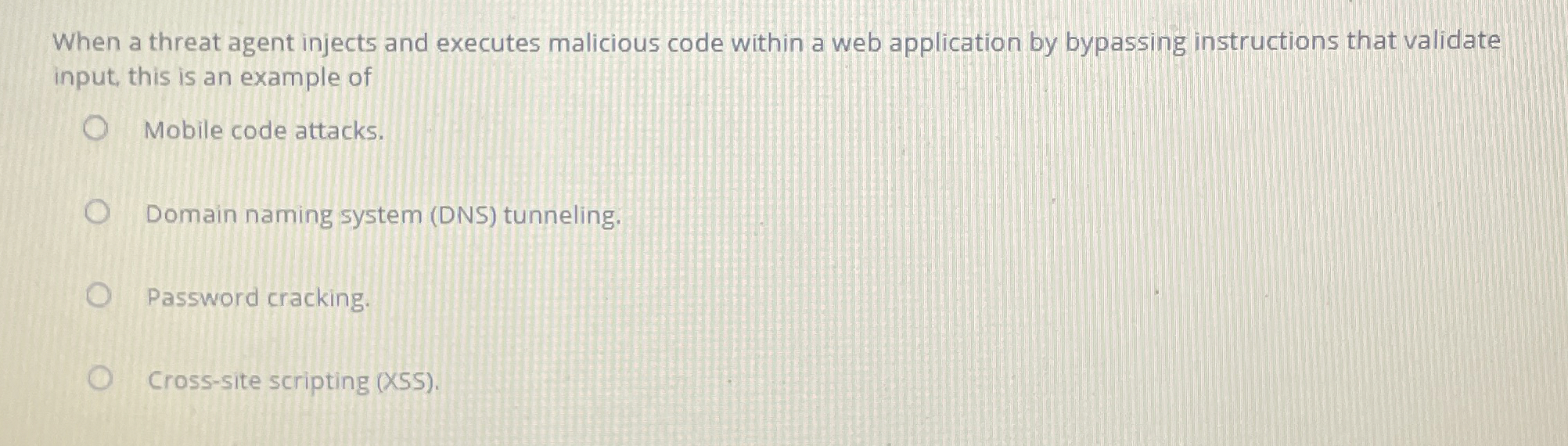 When a threat agent injects and executes