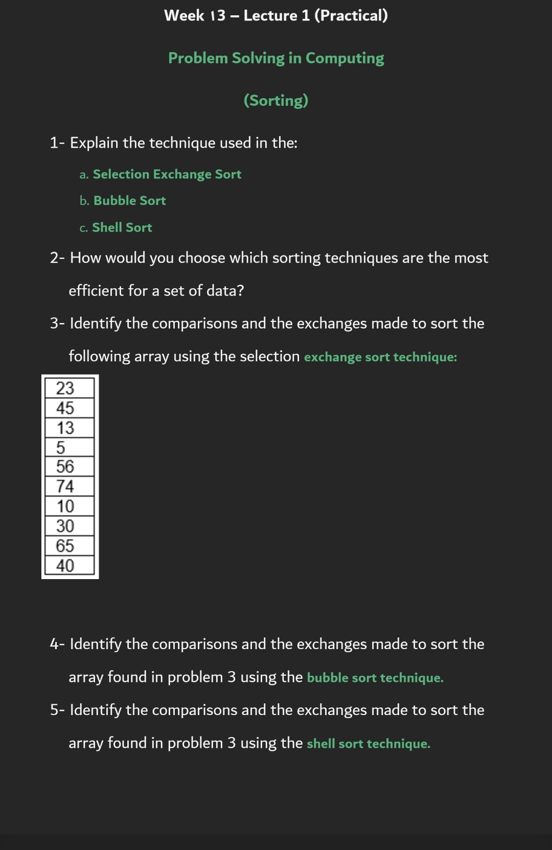 Week 1 3 - Lecture 1 ( Practical ) Problem