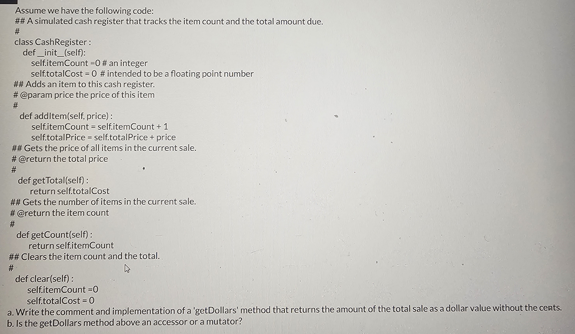 Assume we have the following code: ## A simulated