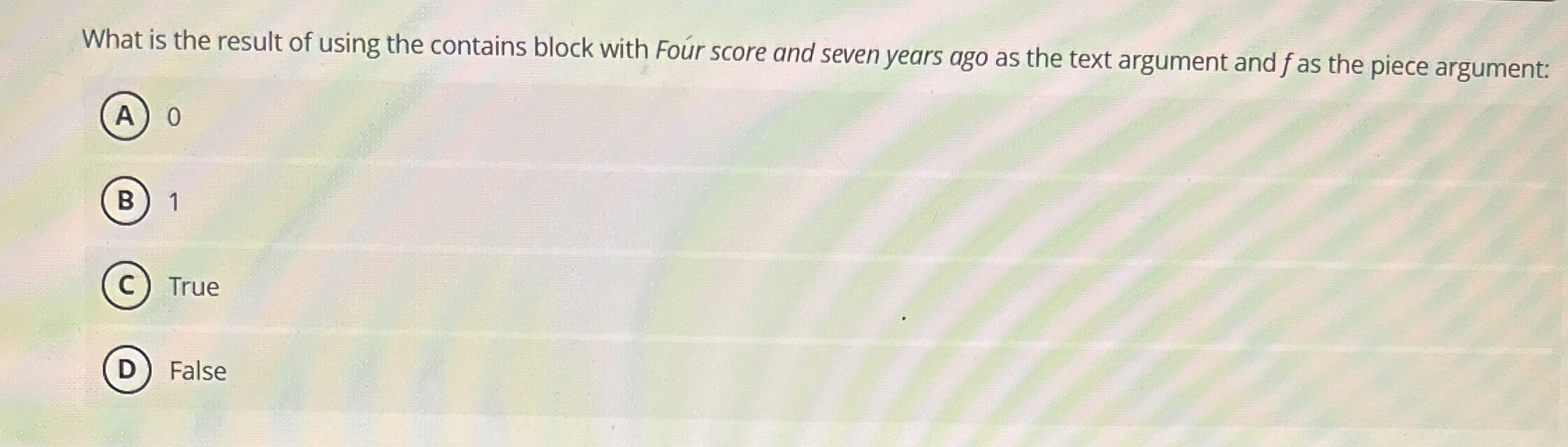 What is the result of using the contains block