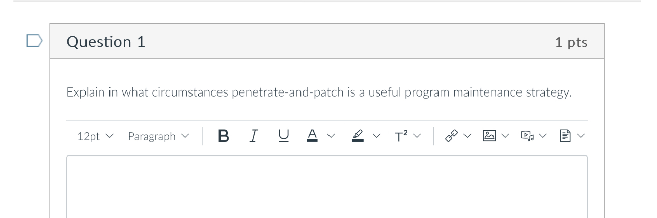 Question 1 1 pts Explain in what circumstances