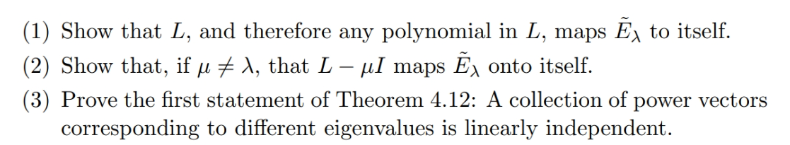 ( 1 ) Show that L , and therefore any polynomial