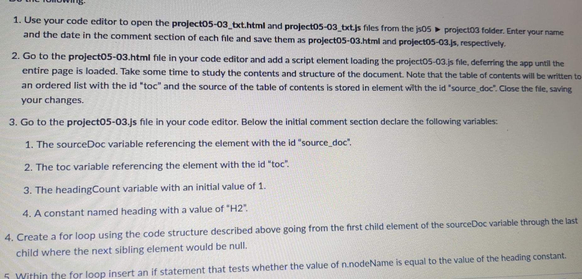 Use your code editor to open the project 0 5 - 0