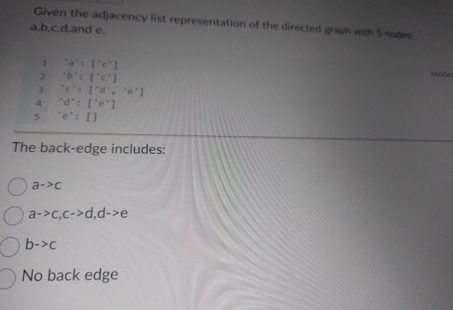 Given the adjacency list representation of the