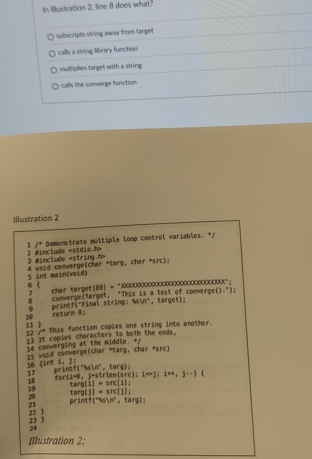 In Illustration 2 , line 8 does what? subscripts
