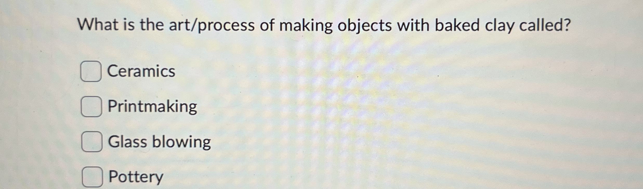 What is the art / process of making objects with