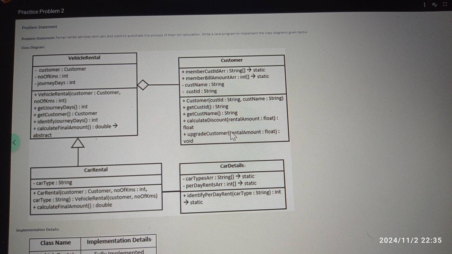 Problem Statement Problem Statement: Forrari
