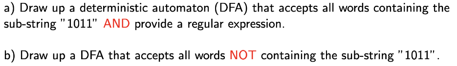 a ) Draw up a deterministic automaton ( DFA )