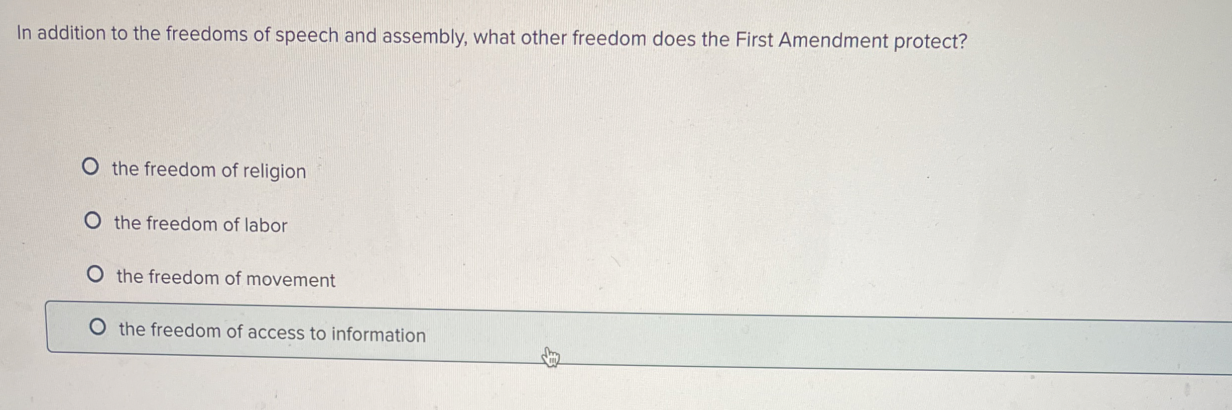 In addition to the freedoms of speech and