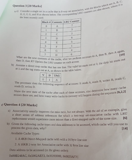 Question 3 [ 2 0 Marks ] Aa ) Consider a single