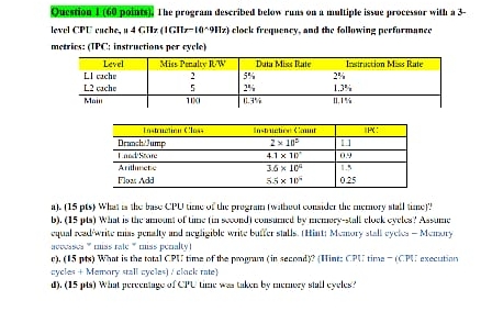 Oucgtion 1 ( 6 0 points ) , The program described