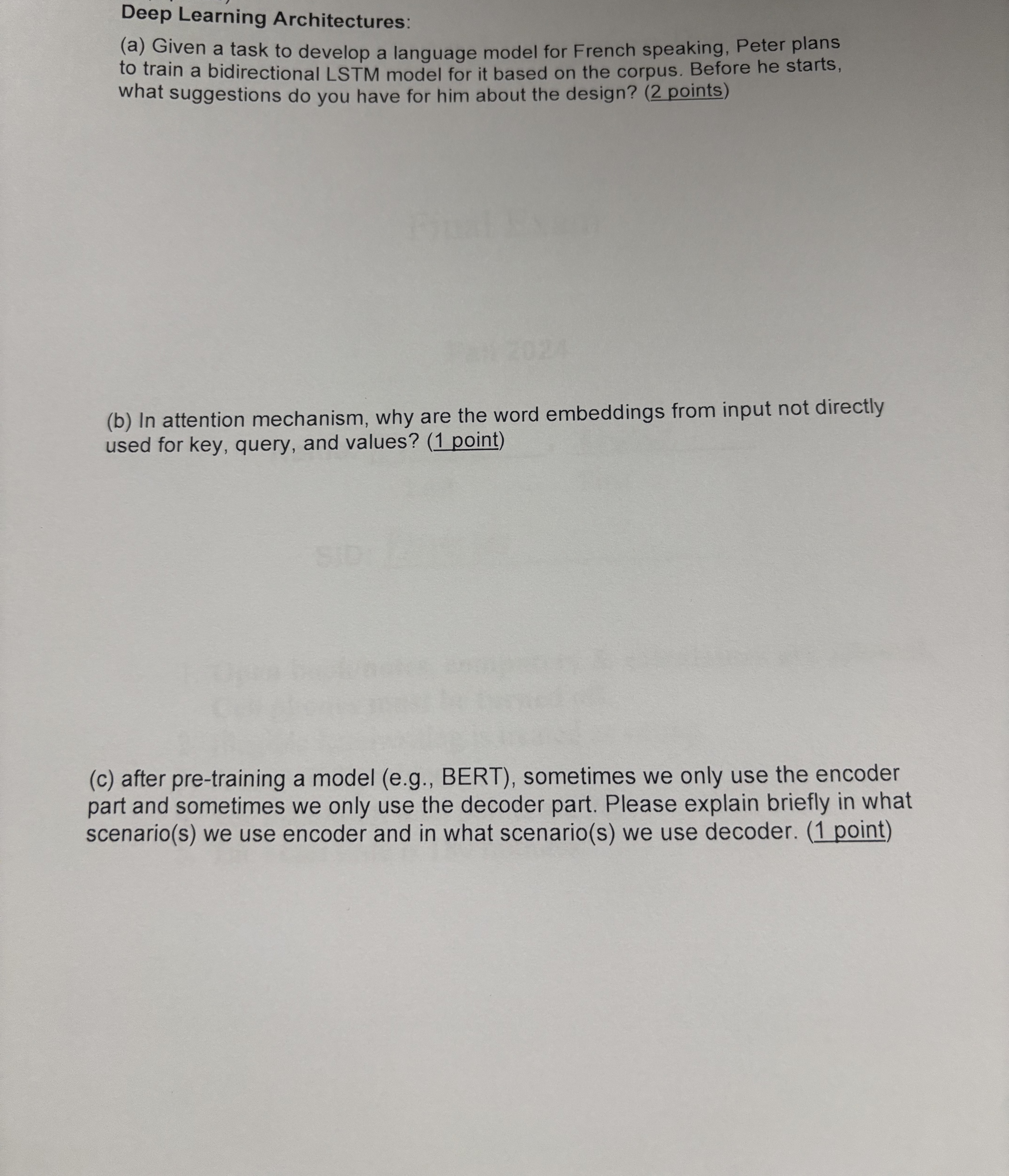 Deep Learning Architectures: ( a ) Given a task