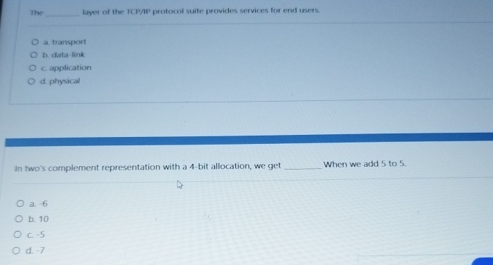 The haver of the TCP / IP protocol suite provides