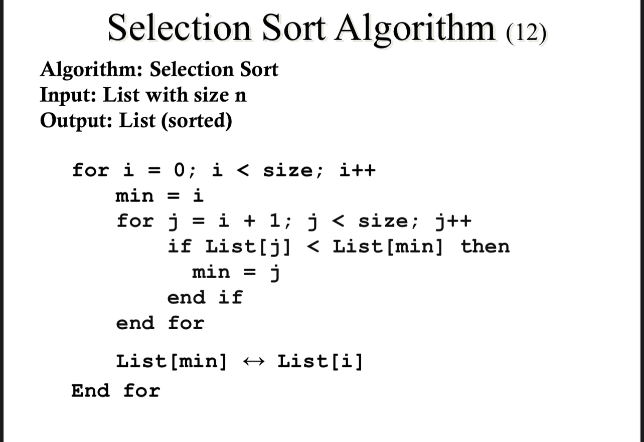 Convert this selection sort algorithm to java