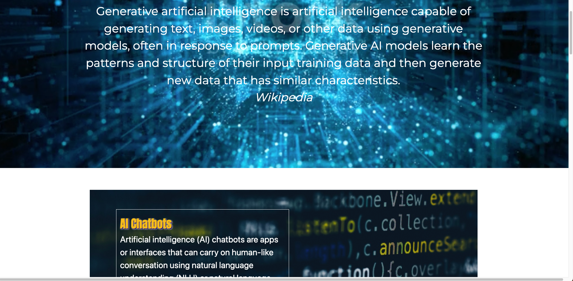 I have a HTML website and my first section has a