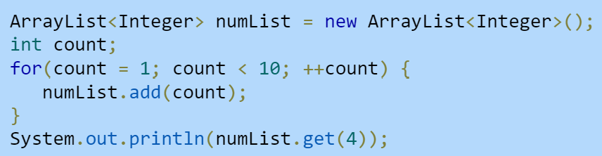 ` ` ` ArrayList numList = new ArrayList ( ) ; int