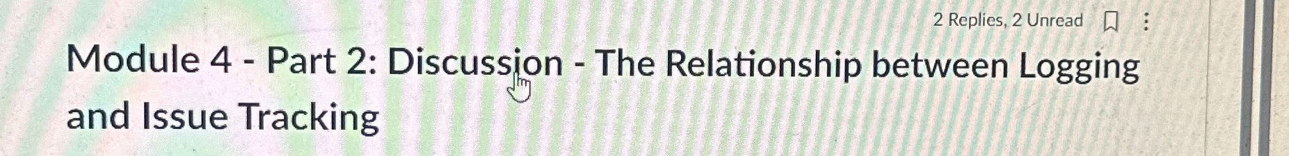 Module 4 - Part 2 : Discussion - The Relationship