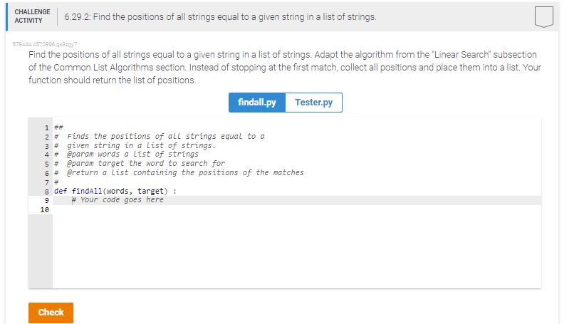 PLEASE SHOW CODE AND EXPLAIN. 6 . 2 9 . 2 : Find