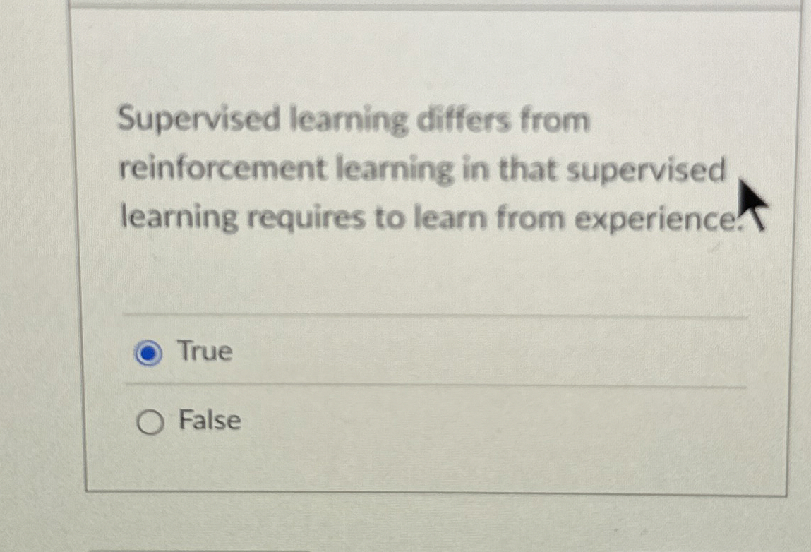 Supervised learning differs from reinforcement