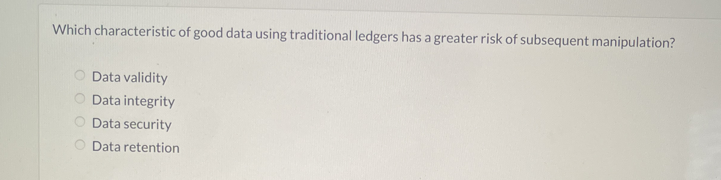 Which characteristic of good data using