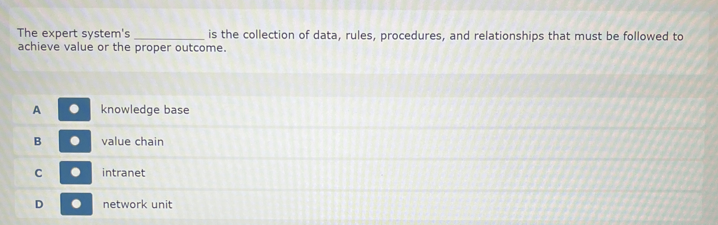 The expert system's q , is the collection of