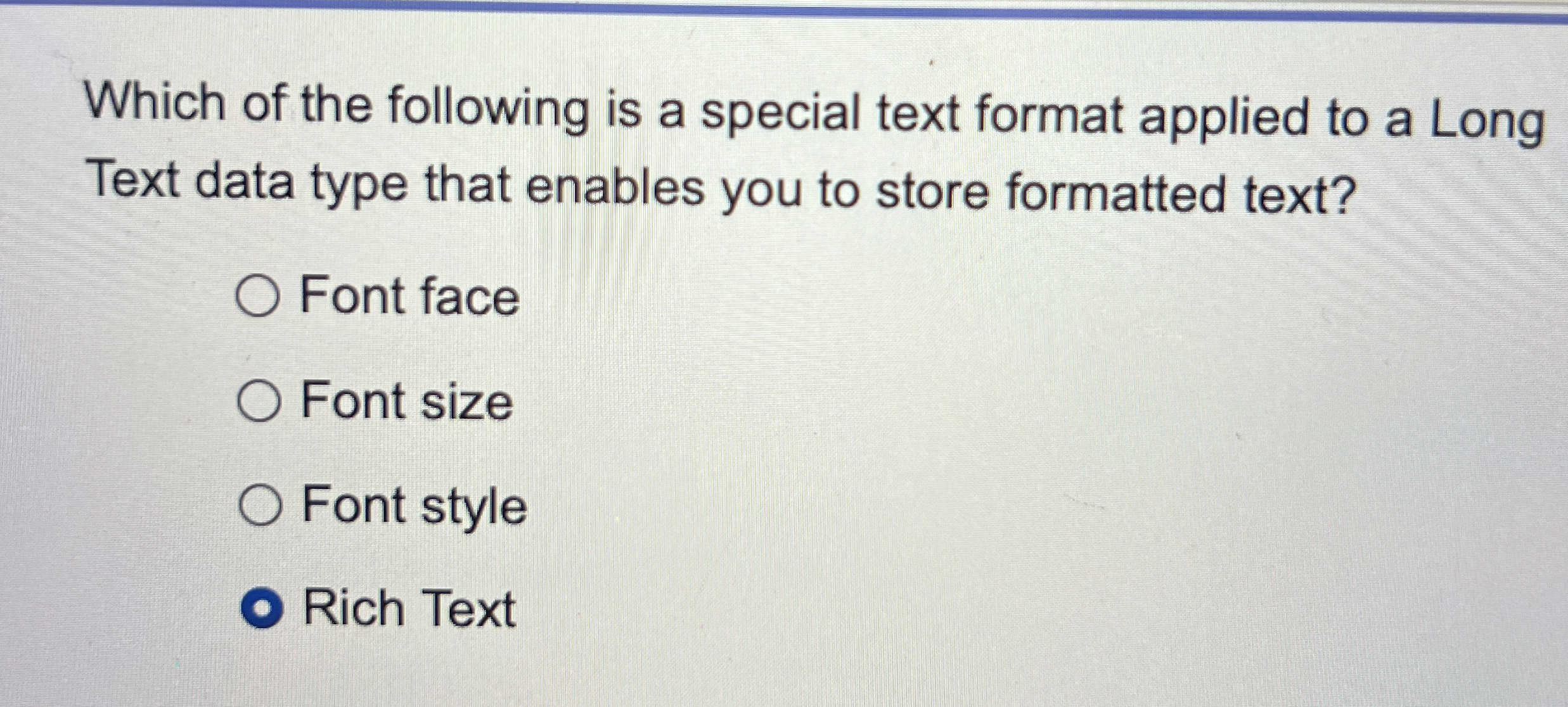 Which of the following is a special text format