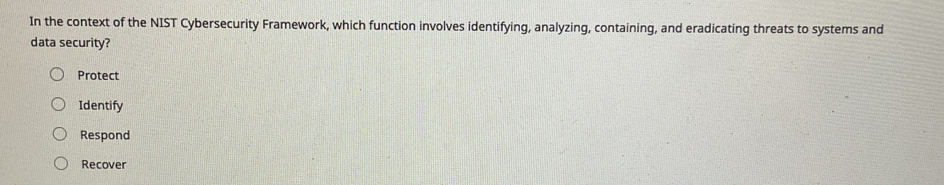 In the context of the NIST Cybersecurity
