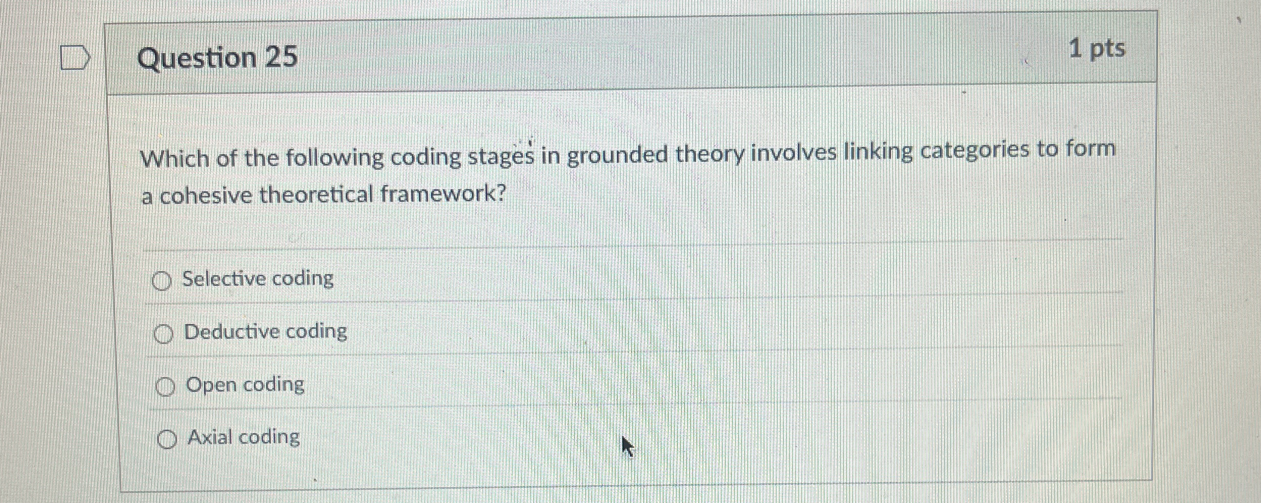 Question 2 5 1 pts Which of the following coding