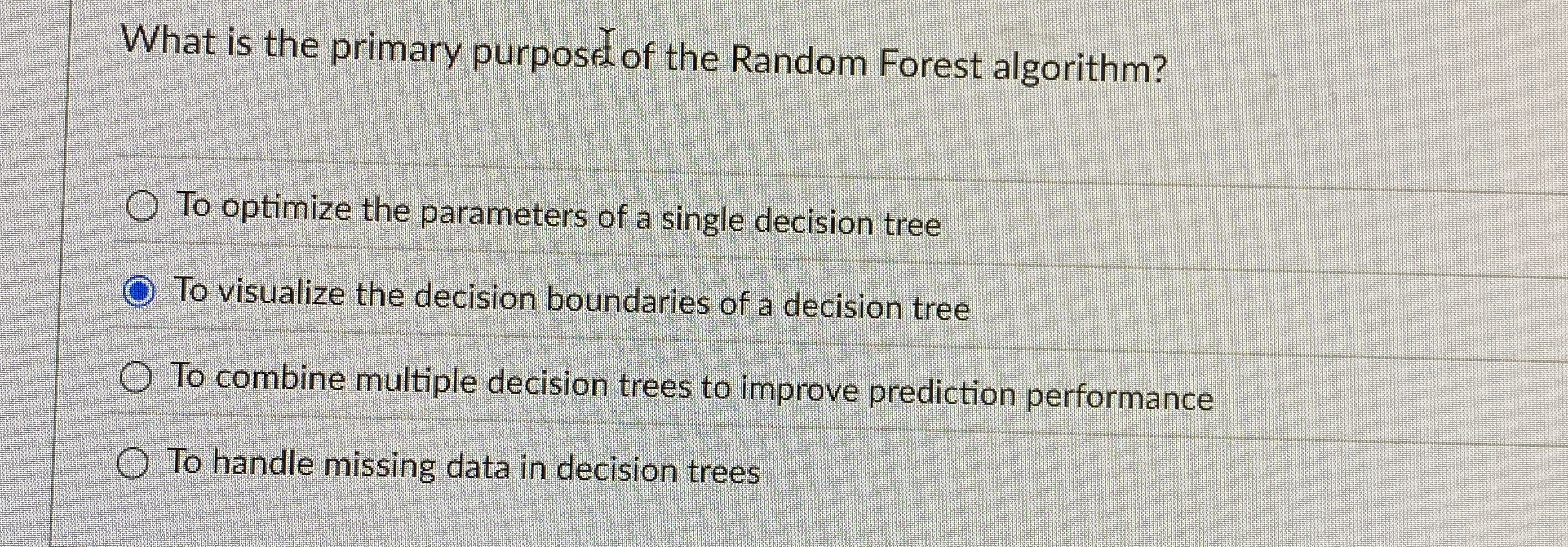 What is the primary purposel of the Random Forest