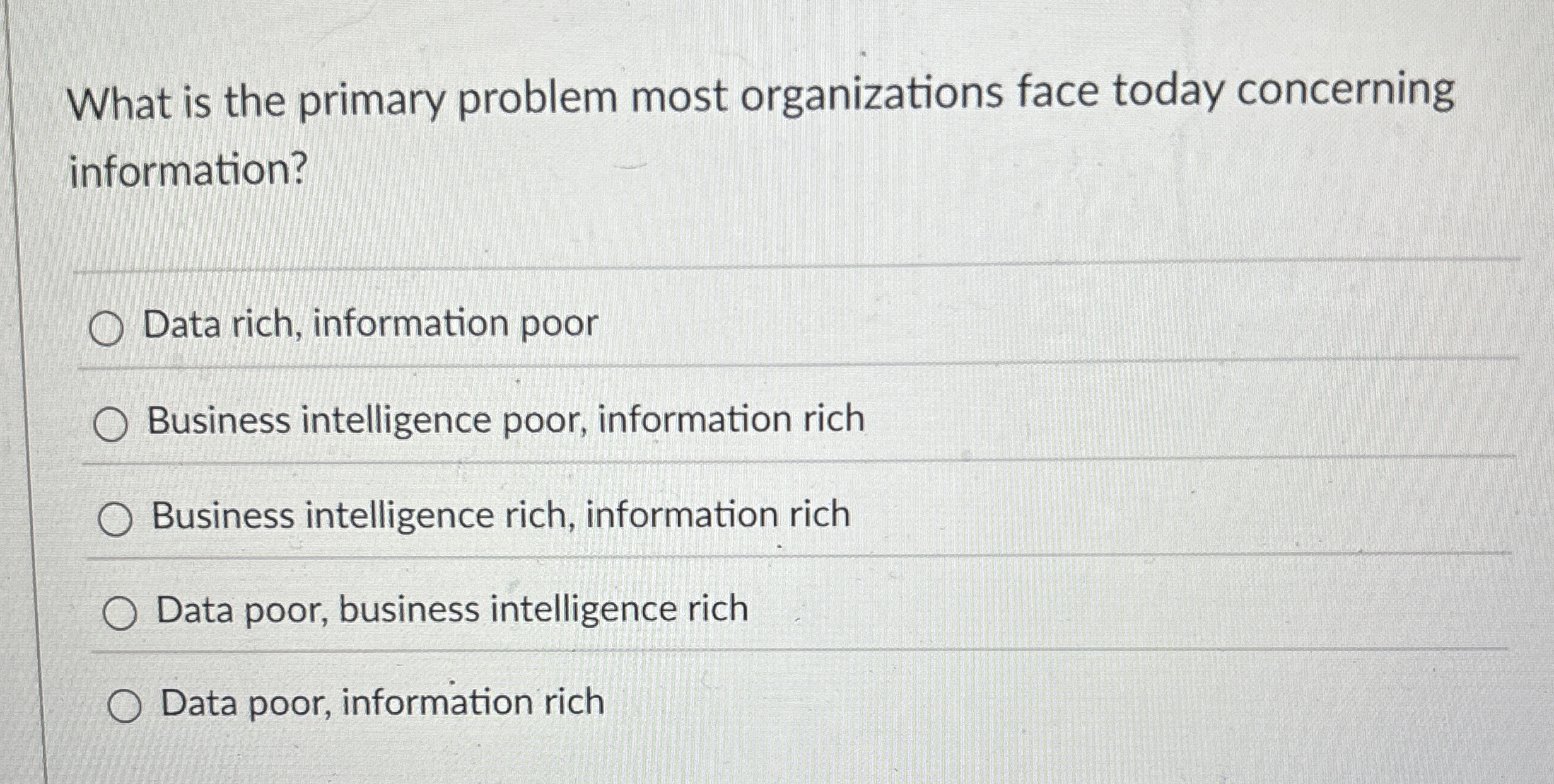 What is the primary problem most organizations
