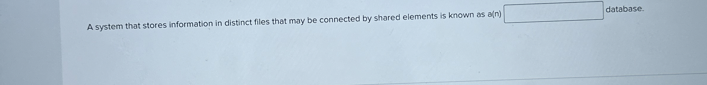 A system that stores information in distinct