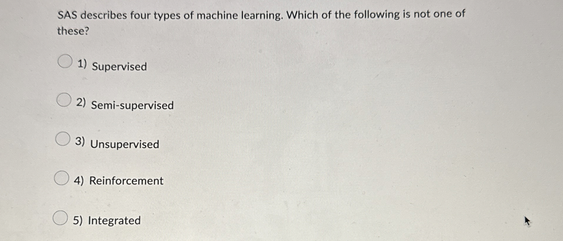 SAS describes four types of machine learning.